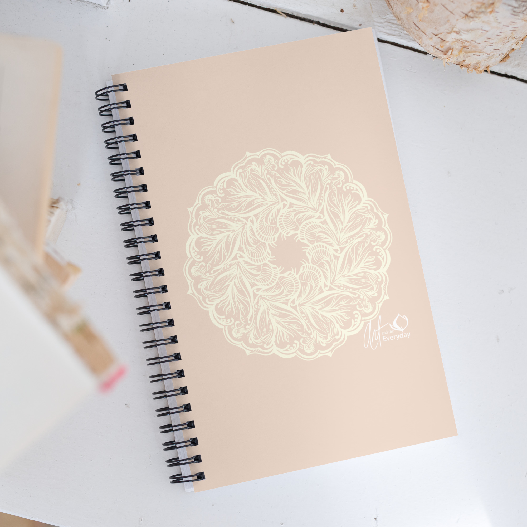 Soft peach mandala journal